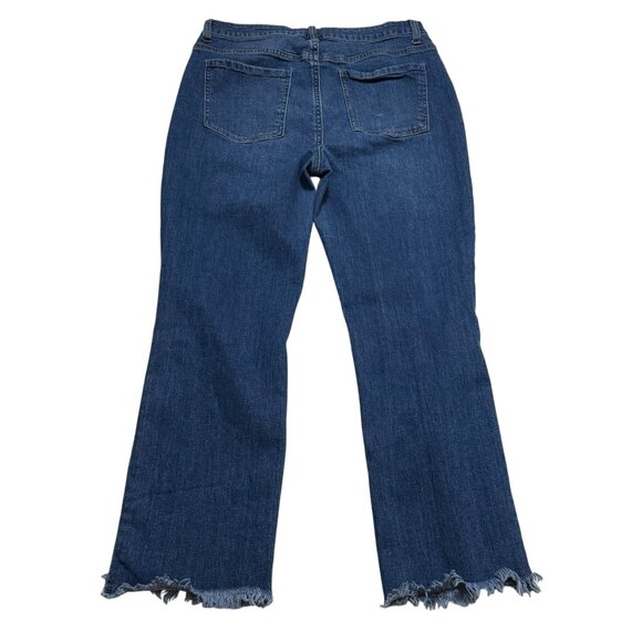 Harper Heritage Womens Jeans Size 30 Short Blue Denim Distress Frayed Ankle Hem - Picture 2 of 11